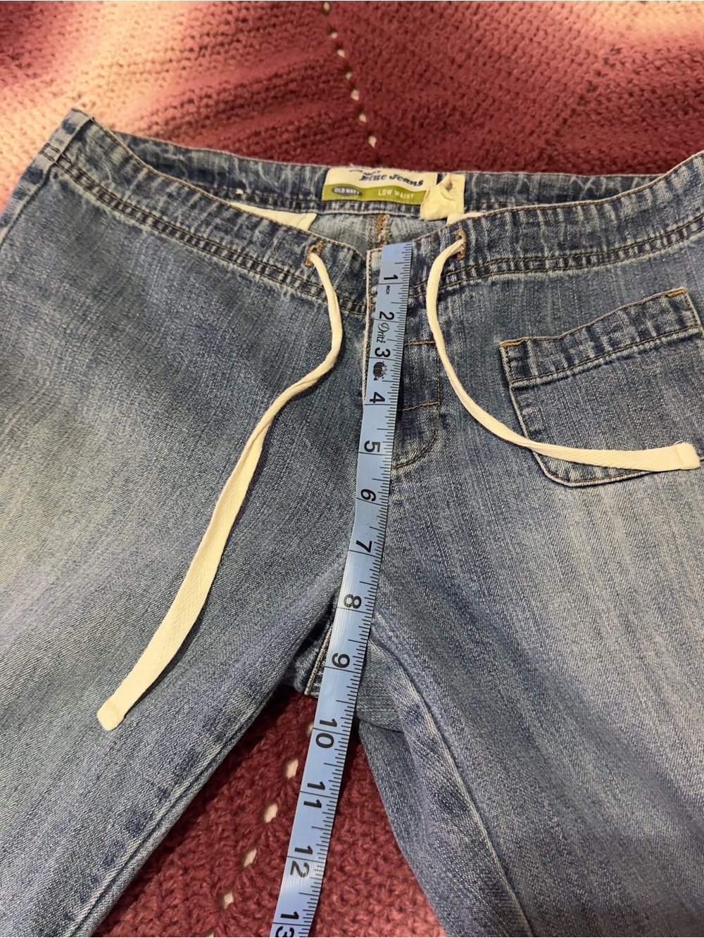 Vintage old navy Light Blue Women's Drawstring Denim Jeans - Picture 10 of 12